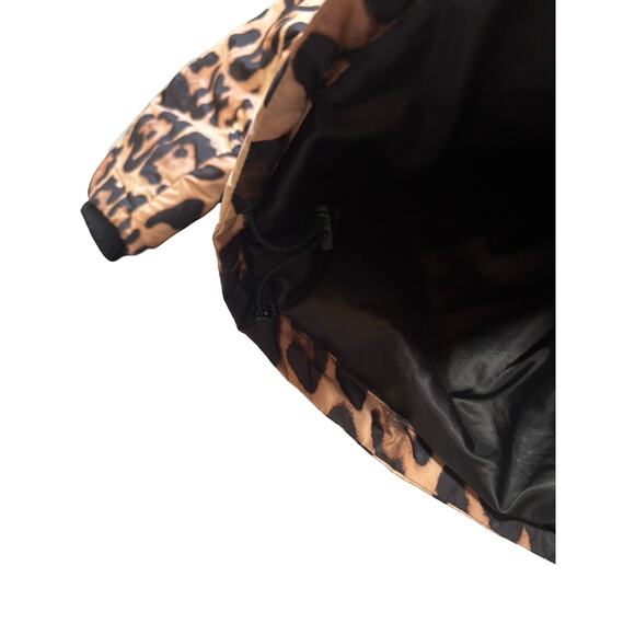AQUA Leopard Print Hooded Puffer Jacket | Bold Animal Print Coat | Size S - Picture 6 of 7
